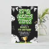 Invitation d'anniversaire pour jeu de foot Neon (Debout devant)