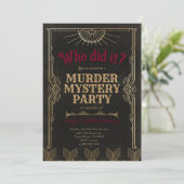 Invitation d'anniversaire pour jeu de mystère de m (Debout devant)