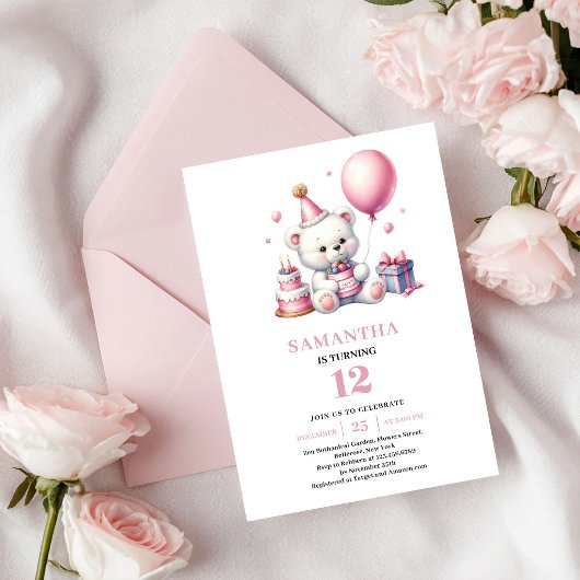 Invitation d'anniversaire pour jolie fille thème o