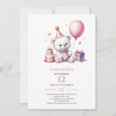 Invitation d'anniversaire pour jolie fille thème o (Devant)