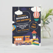 Invitation d'anniversaire pour jouet - Thème de fê (Debout devant)