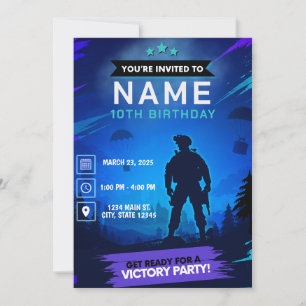 Invitation d'anniversaire pour joueur de Battle Ro