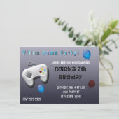 Invitation d'anniversaire pour joueur de jeu vidéo (Debout devant)
