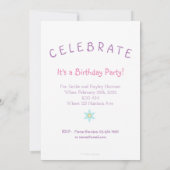 Invitation d'anniversaire pour jumelles Fées (Dos)