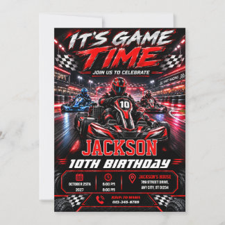 Invitation d'anniversaire pour karting personnel