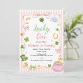 Invitation d'anniversaire pour la chanceuse fille (Debout devant)