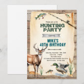 Invitation d'anniversaire pour la chasse et la pêc (Devant / Derrière)