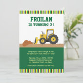 Invitation d'anniversaire pour la construction de (Debout devant)