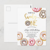 Invitation d'anniversaire pour la douce, Fille 1er (Devant / Derrière)