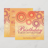 Invitation d'anniversaire pour la fête de feux d'a (Devant / Derrière)