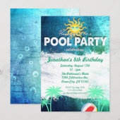 Invitation d'anniversaire pour la fête de la pisci (Devant / Derrière)