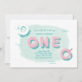 Invitation d'anniversaire pour la fête du Flamant  (Devant)