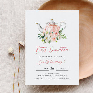 Invitation d'anniversaire pour la fête du thé ARIA