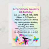 INVITATION D'ANNIVERSAIRE POUR LA GYMNASTIQUE J'AD (Dos)