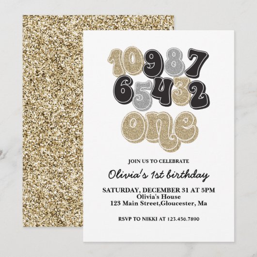 Invitation d'anniversaire pour la première année a (Devant / Derrière)