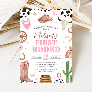 Invitation d'anniversaire pour la première rodéo d