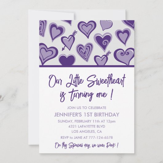 Invitation d'anniversaire pour la Saint-Valentin 1 (Devant)