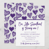 Invitation d'anniversaire pour la Saint-Valentin 1 (Devant / Derrière)
