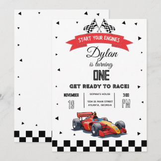 Invitation d'anniversaire pour la voiture de cours