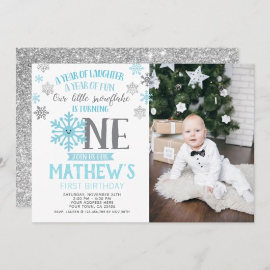 Invitation d'anniversaire pour le 1er anniversaire (Devant / Derrière)