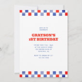 Invitation d'anniversaire pour le 1er anniversaire (Dos)