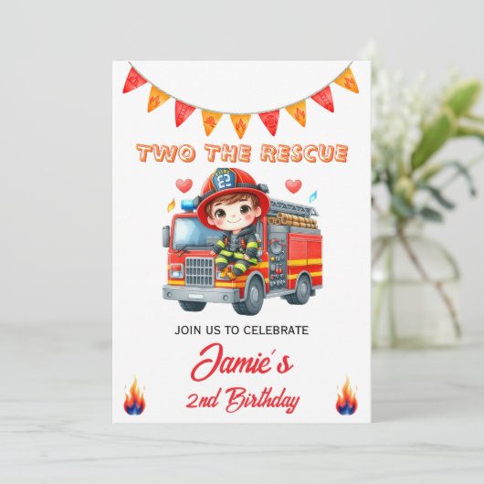 Invitation d'anniversaire pour le 2e anniversaire (Debout devant)