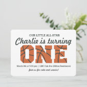 Invitation d'anniversaire pour le basket-ball étoi (Debout devant)