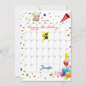 Invitation d'anniversaire pour le calendrier de ja (Devant)