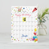 Invitation d'anniversaire pour le calendrier de ja (Debout devant)