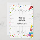 Invitation d'anniversaire pour le calendrier de ju (Dos)