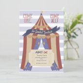 Invitation d'anniversaire pour le cirque Admit ONE (Debout devant)