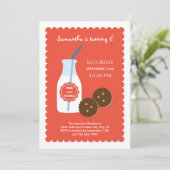 Invitation d'anniversaire pour le lait et les bisc (Debout devant)