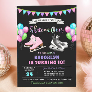 Invitation d'anniversaire pour le patinage sur gla