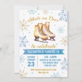 Invitation d'anniversaire pour le patinage sur gla (Devant)
