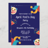 Invitation d'anniversaire pour le poisson d'avril (Devant / Derrière)