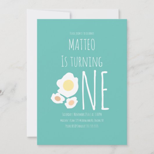 Invitation d'anniversaire pour le premier annivers (Devant)