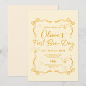 Invitation d'anniversaire pour le premier annivers (Devant / Derrière)