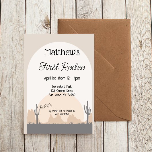 Invitation d'anniversaire pour le premier rodéo de