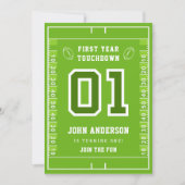 Invitation d'anniversaire pour le premier touchdow (Devant)