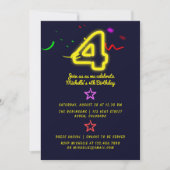Invitation d'anniversaire pour le quatrième annive (Devant)