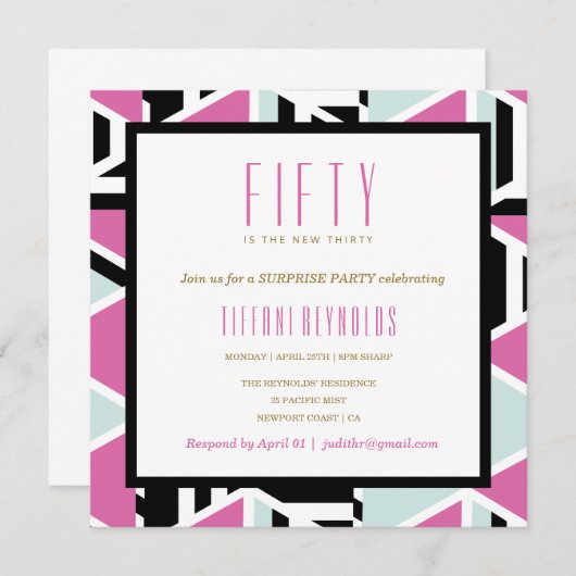 Invitation d'anniversaire pour l'équipe Mod (Devant / Derrière)