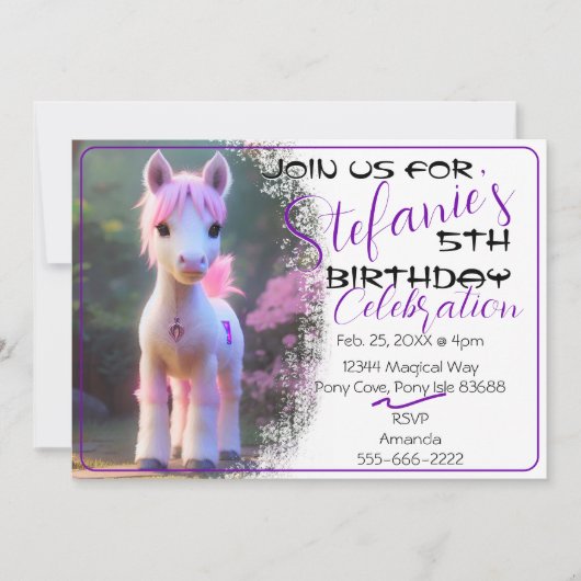 Invitation d'anniversaire pour les 10 ans de Cute  (Devant)