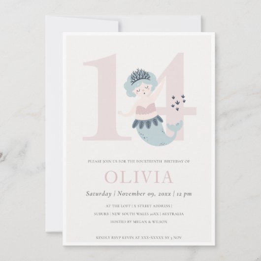 Invitation d'anniversaire pour les 14 ans de petit (Devant)