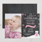 Invitation d'anniversaire pour les 1 an de Winter  (Devant / Derrière)