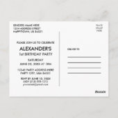 Invitation d'anniversaire pour les 1 an Safari Ani (Dos)