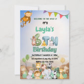 Invitation d'anniversaire pour les 6 ans, Safari C (Devant)