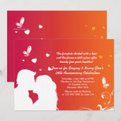 Invitation d'anniversaire pour les amoureux s'embr (Devant / Derrière)