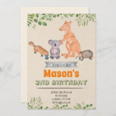 Invitation d'anniversaire pour les animaux austral (Devant / Derrière)