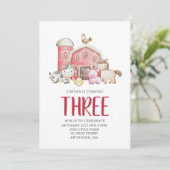 Invitation d'anniversaire pour les animaux de ferm (Debout devant)