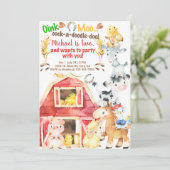 Invitation d'anniversaire pour les animaux de ferm (Debout devant)